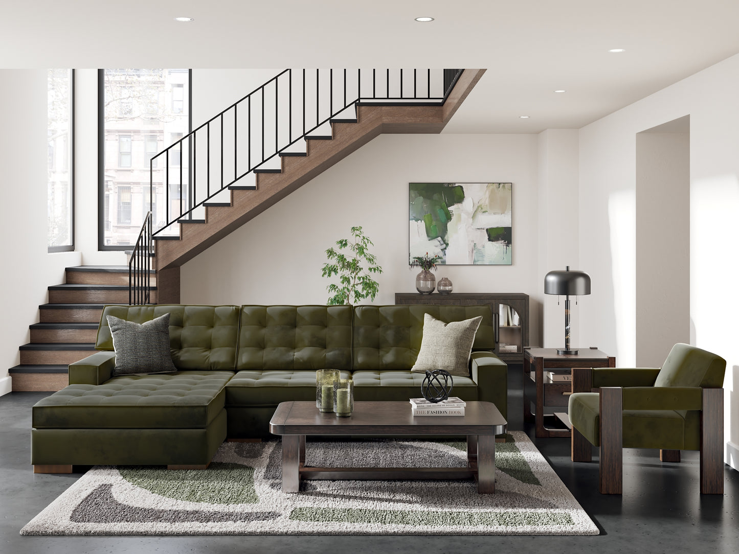 Caspian-Town 2-Piece Sectional with Chaise