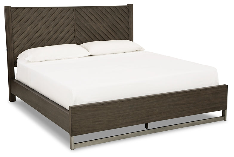 Arkenton King Panel Bed with Mirrored Dresser and Chest