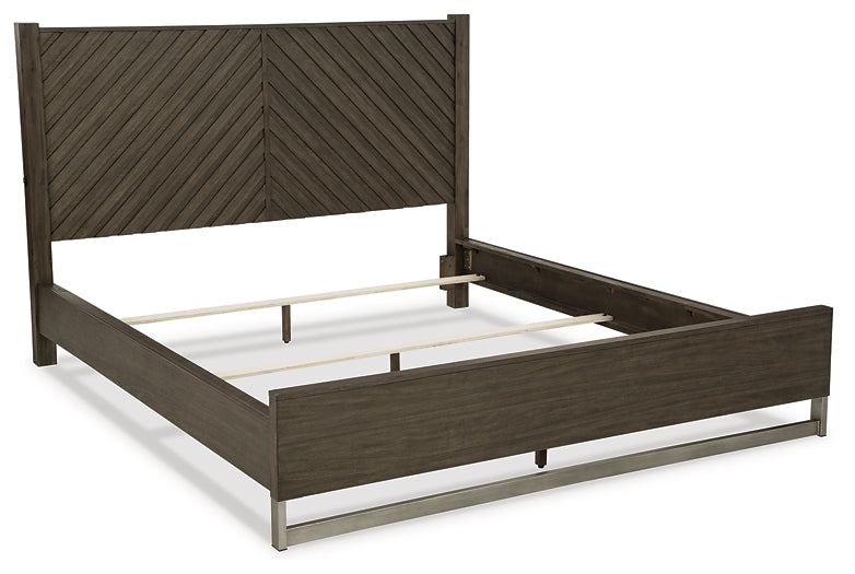 Arkenton King Panel Bed with Mirrored Dresser and Chest